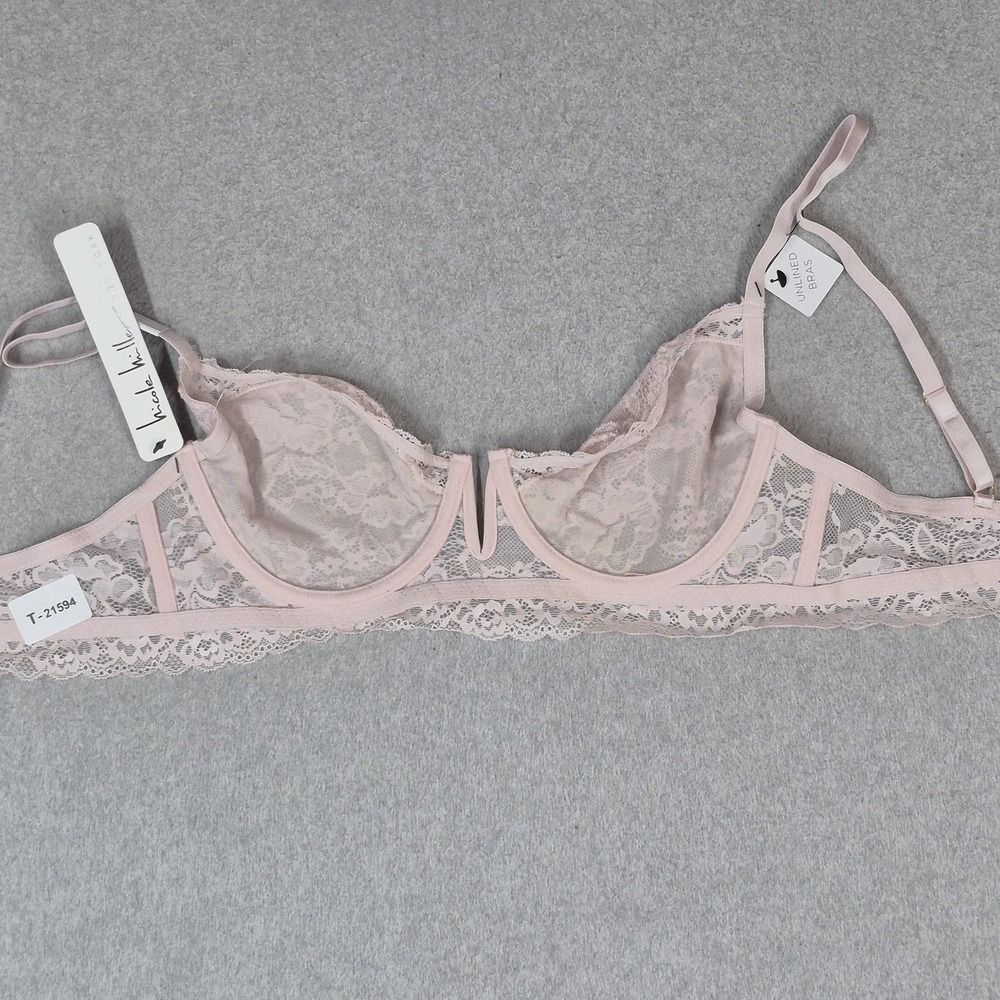 Nicole Miller Women Bra 36C Pink Floral Adjustable Balconette Underwired NWT - Picture 8 of 10